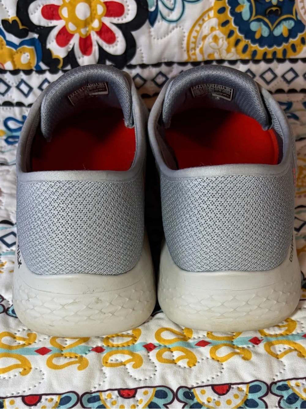 Skechers Gray Sneaker with Bright Orange Lining